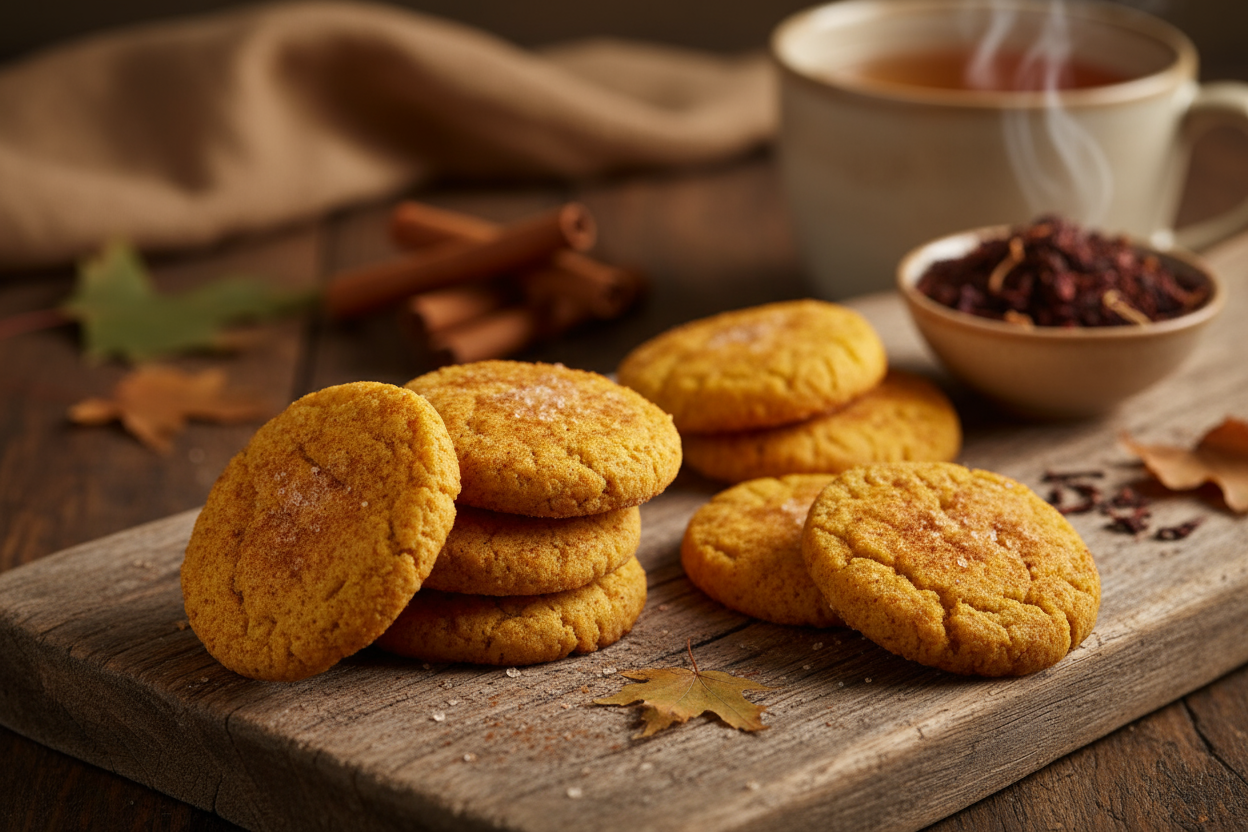 Pumpkin Spice Rooibos Shortbread Cookies | Cozy Fall Recipes